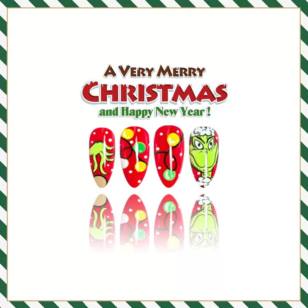 Artificial nail set with creative Christmas motifs Bowlift