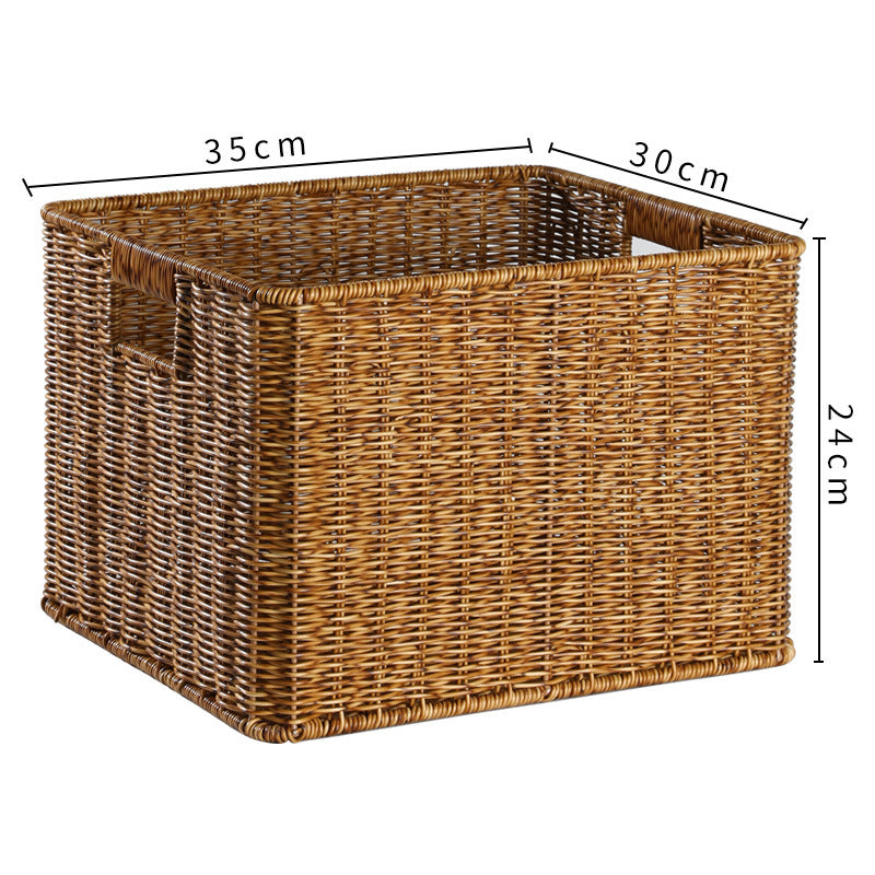 Handcrafted Rectangular Wicker Storage Bin Bowlift