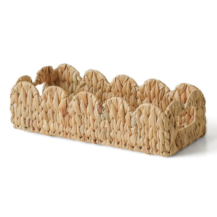 Handwoven storage basket with wave edge Bowlift
