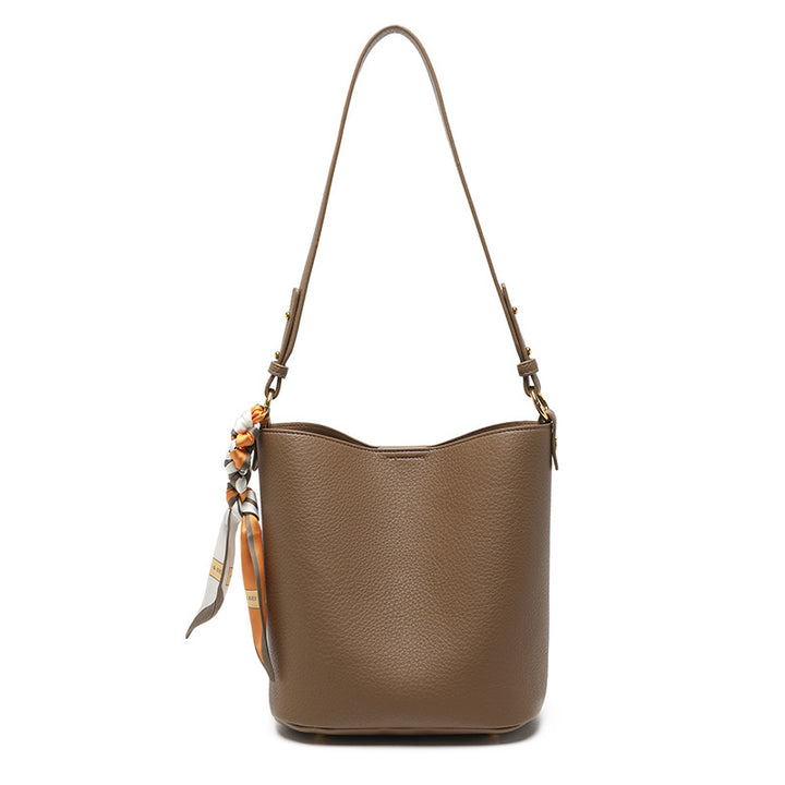 Textured Leather Bucket Bag Bowlift