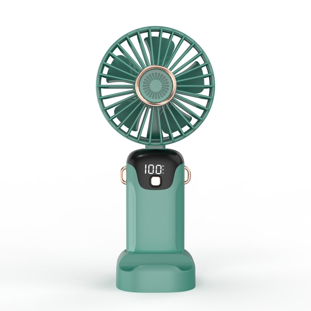 Women's Portable USB Fan with Digital Temperature Display Bowlift