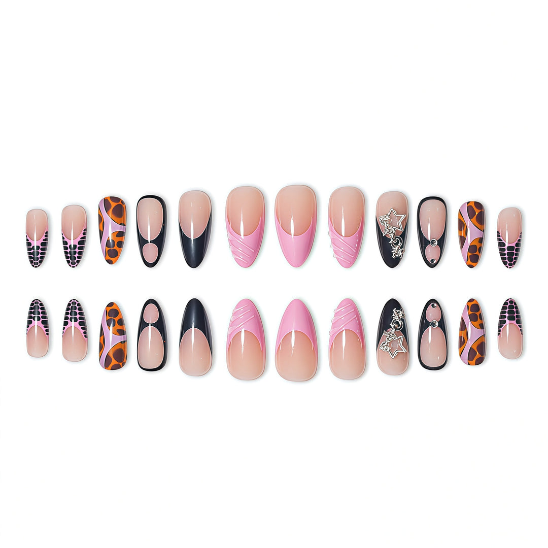 Stylish Abstract Press-On Nail Extensions Bowlift