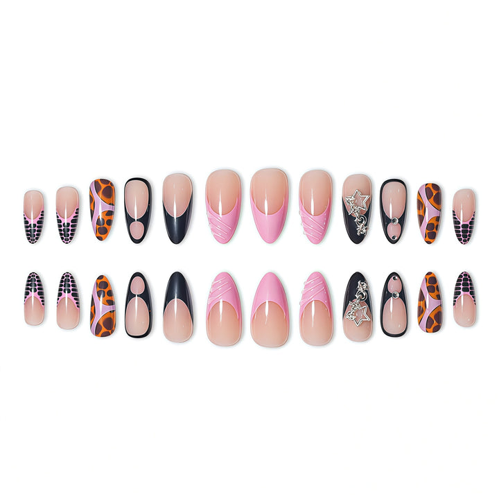 Stylish Abstract Press-On Nail Extensions Bowlift