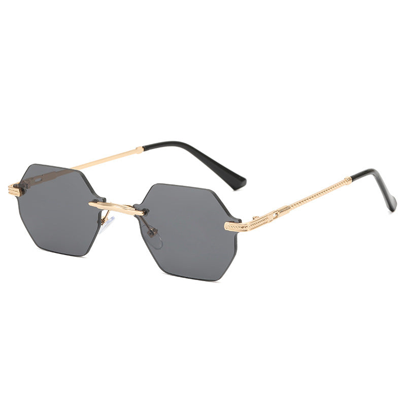 Women's hexagonal designer sunglasses with high-quality metal frame Bowlift