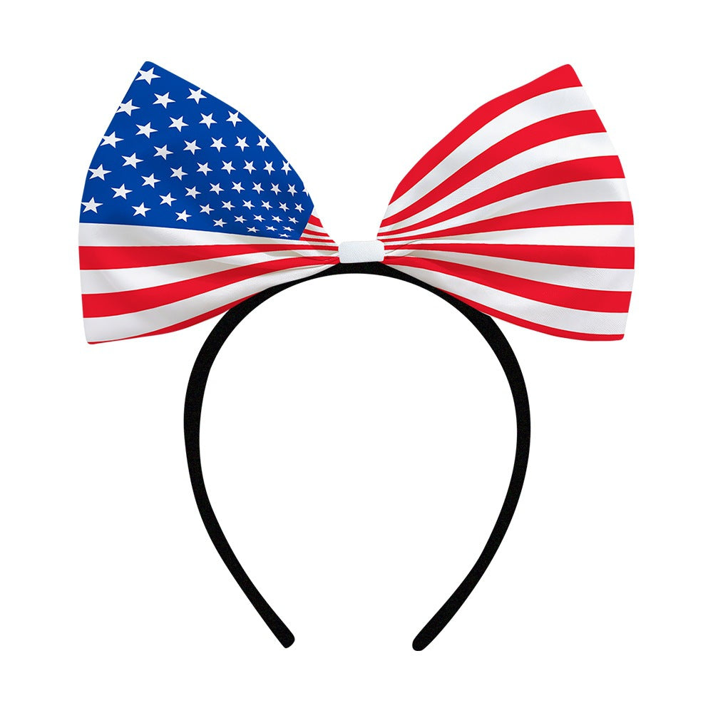 Women's decorative bow headband with oversized fabric bow and flexible headband Bowlift