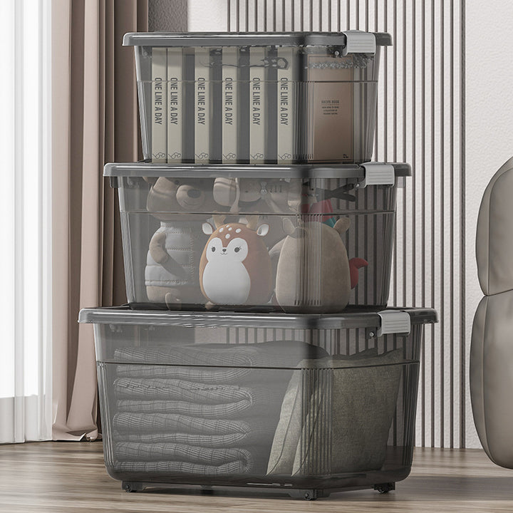 Women's Multifunctional Storage Box with Wheels and Secure Lid Bowlift