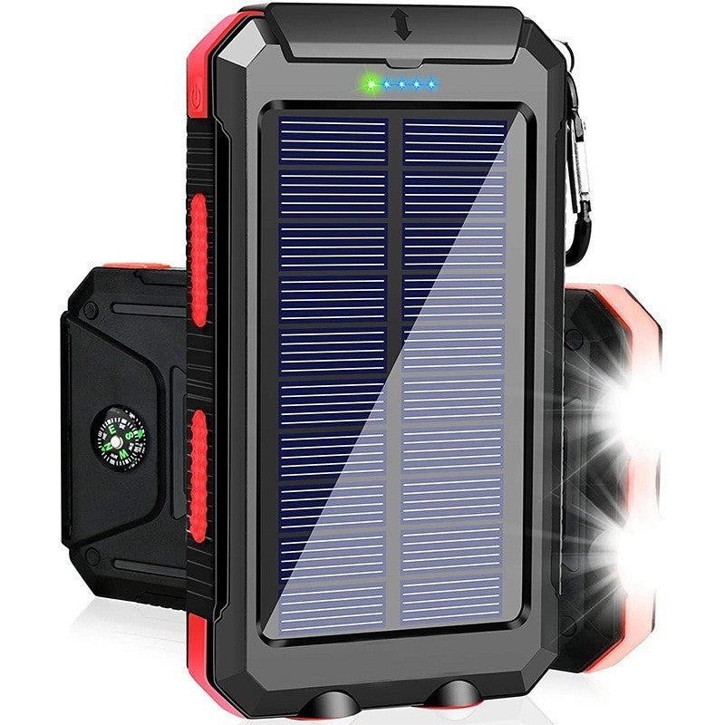 Solar-powered power bank with LED lighting and integrated compass Bowlift