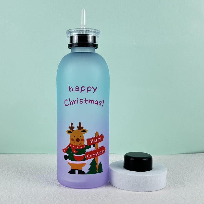 Ladies Motivational Water Bottle with Cheerful Christmas Design Bowlift