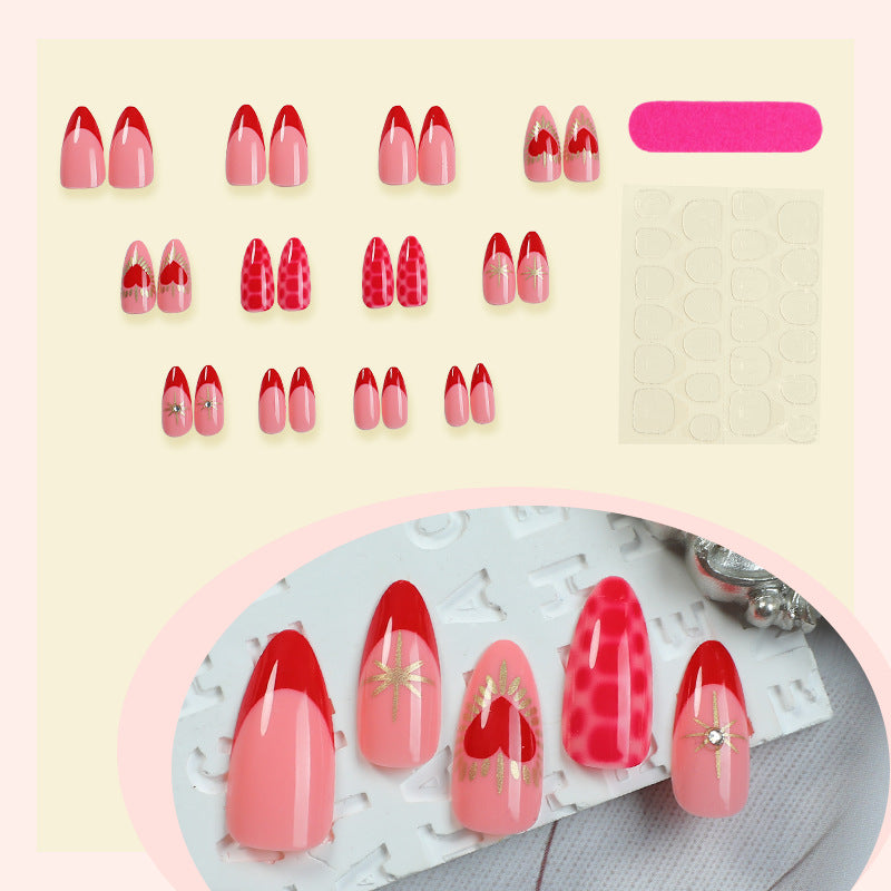 Heart-Themed Decorative Press-On Nails Bowlift