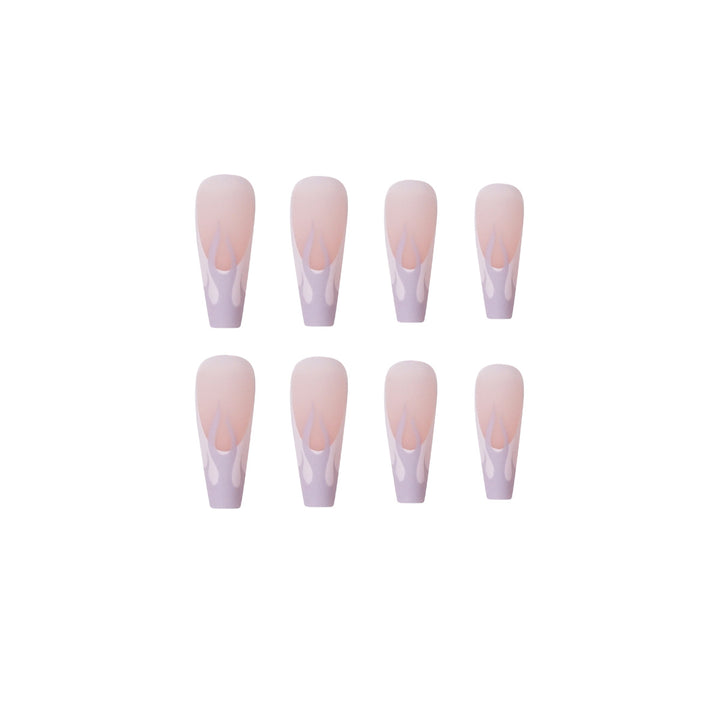 Artistic Nail Extensions in Elegant Flame Design Bowlift