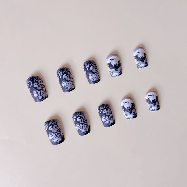 Nail art set with spooky Halloween design and intricate 3D decorations Bowlift