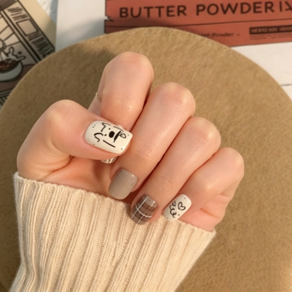 Artistic Press-On Nail Set with Unique Character Designs Bowlift