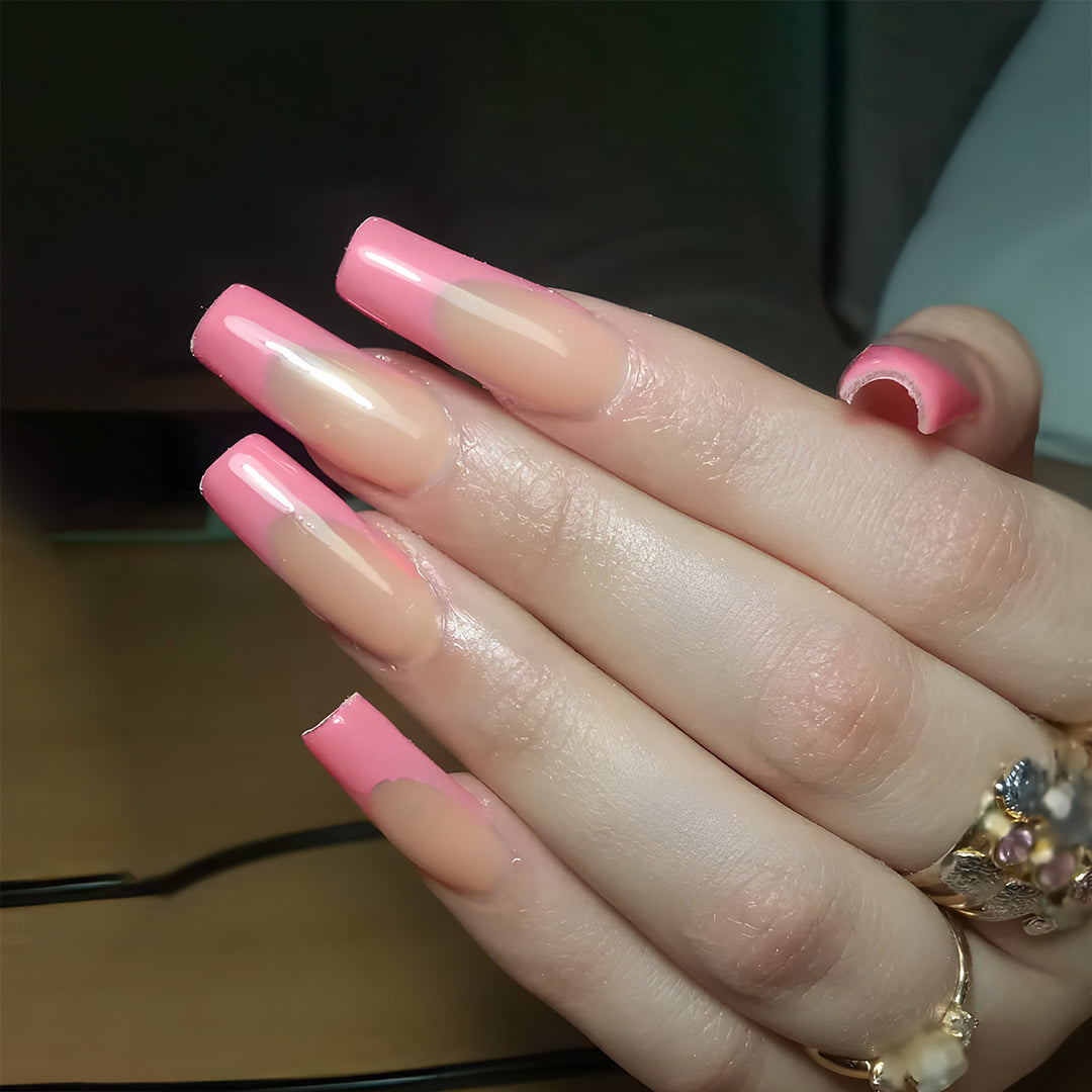 High-Gloss Long Press-On Nail Extensions Bowlift