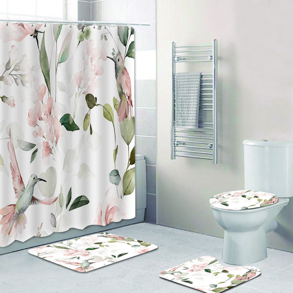 Floral Patterned Shower Curtain Bowlift