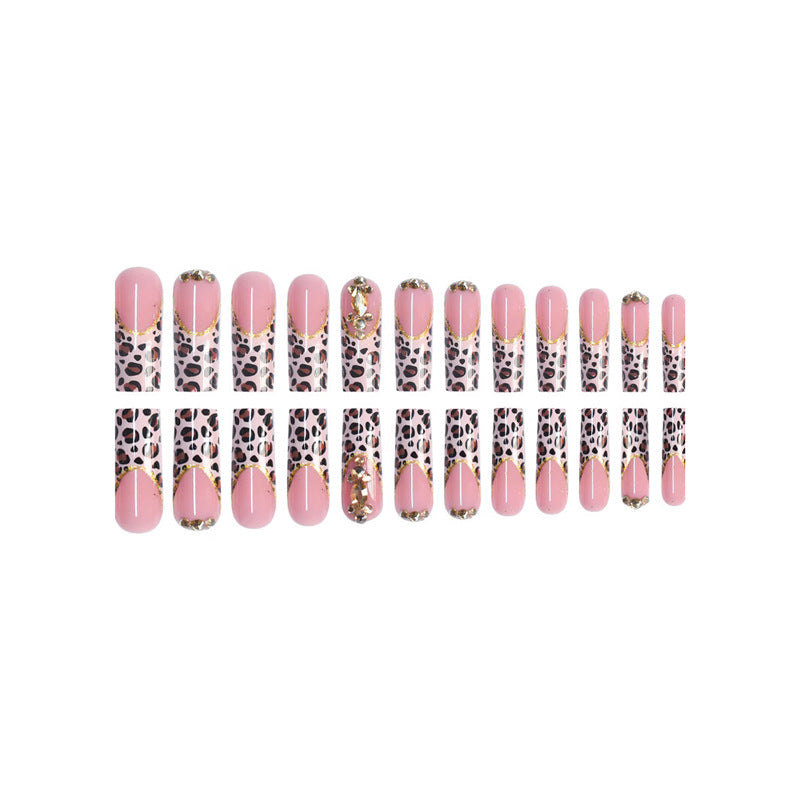 Decorative Stiletto Press-On Nails with Gold Accents Bowlift