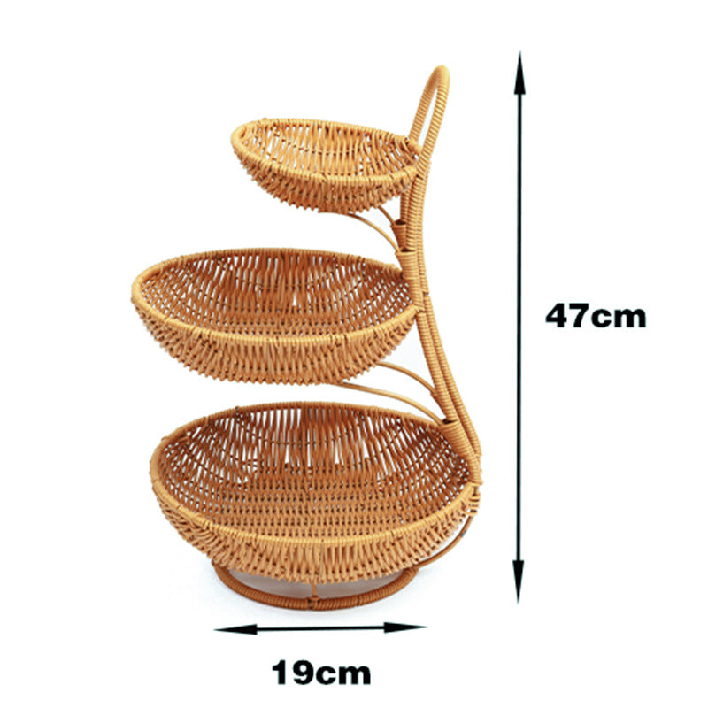 Multi-Tiered Wicker Display Stand Bowlift