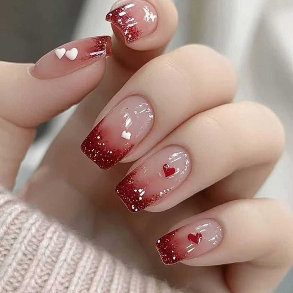 Romantic Nail Art with Heart Motifs Bowlift