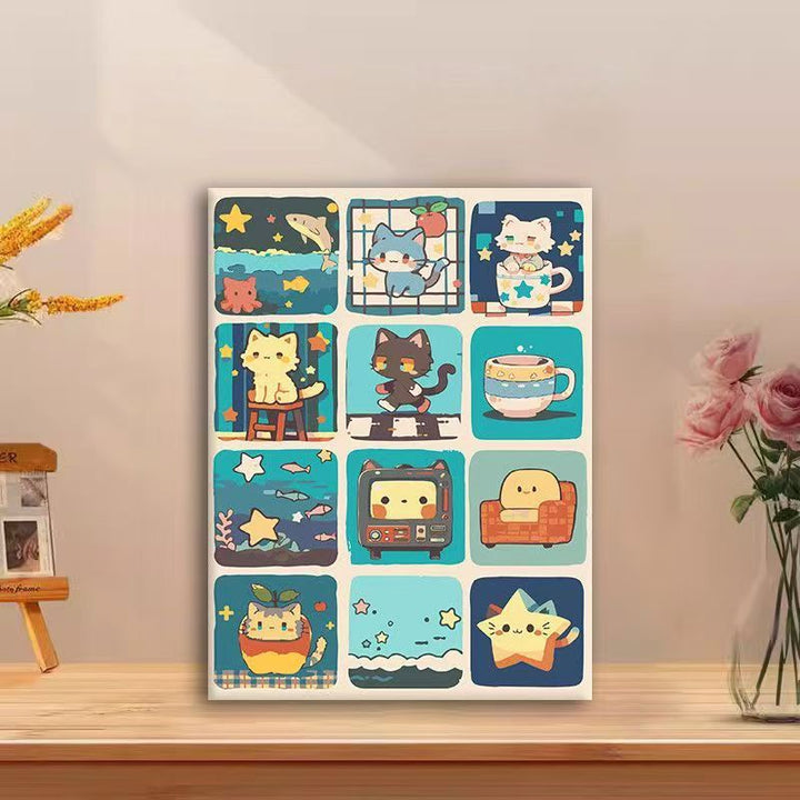 Playful Cat Comic Canvas Art Bowlift