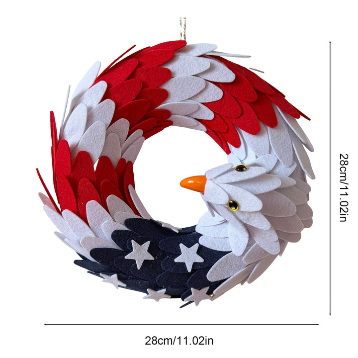 Unisex nan handcrafted felt eagle wreath with layered feather texture and hanging loop Bowlift