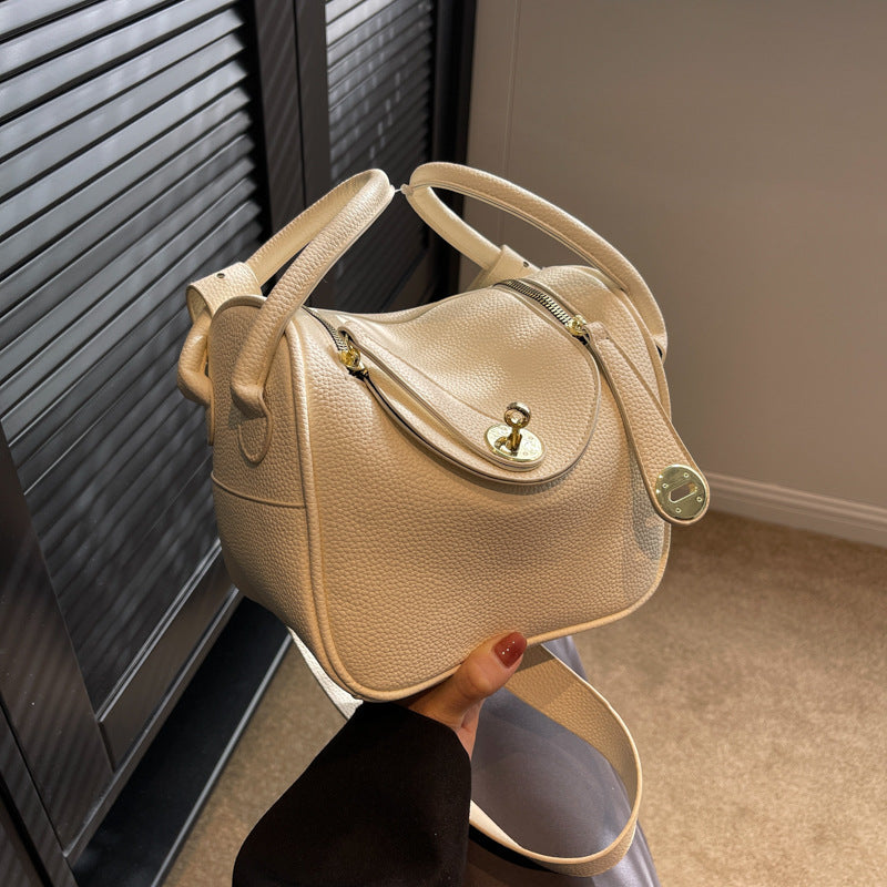 Structured Leather Handbag Bowlift