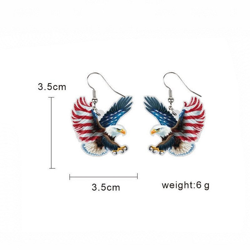 Women's eye-catching statement earrings can shape with flag motif Bowlift