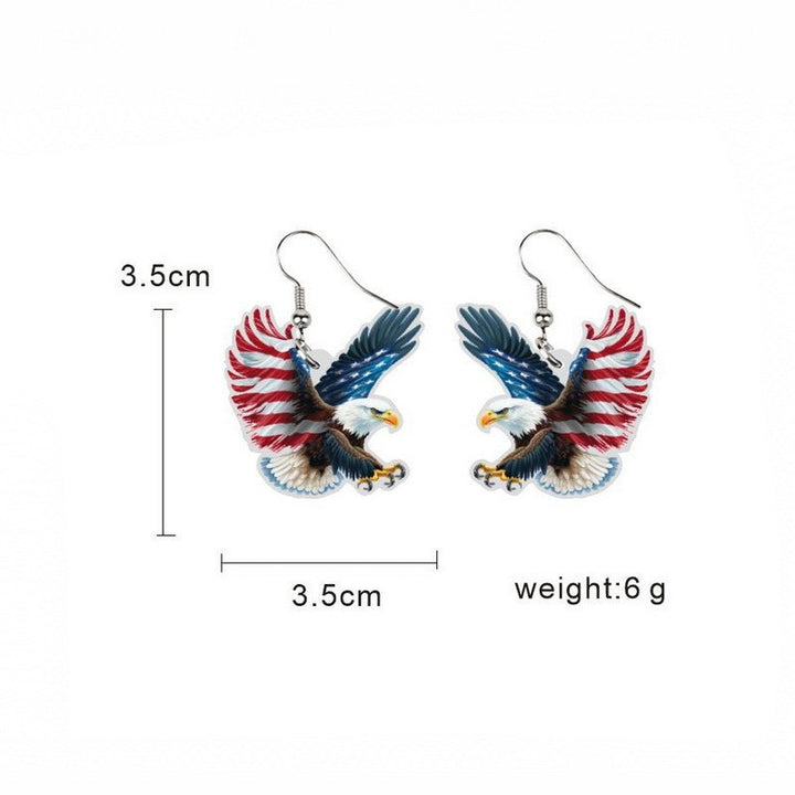 Women's eye-catching statement earrings can shape with flag motif Bowlift