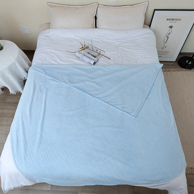Women Cozy Reversible Blanket with Cable Pattern Bowlift