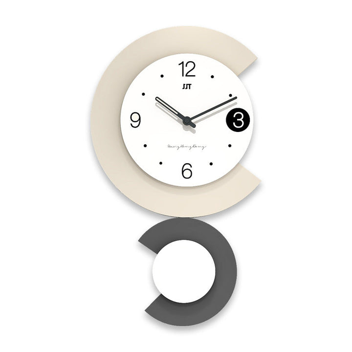 BowLift | Modern LED Lamp Silent Wall Clock for Living Room