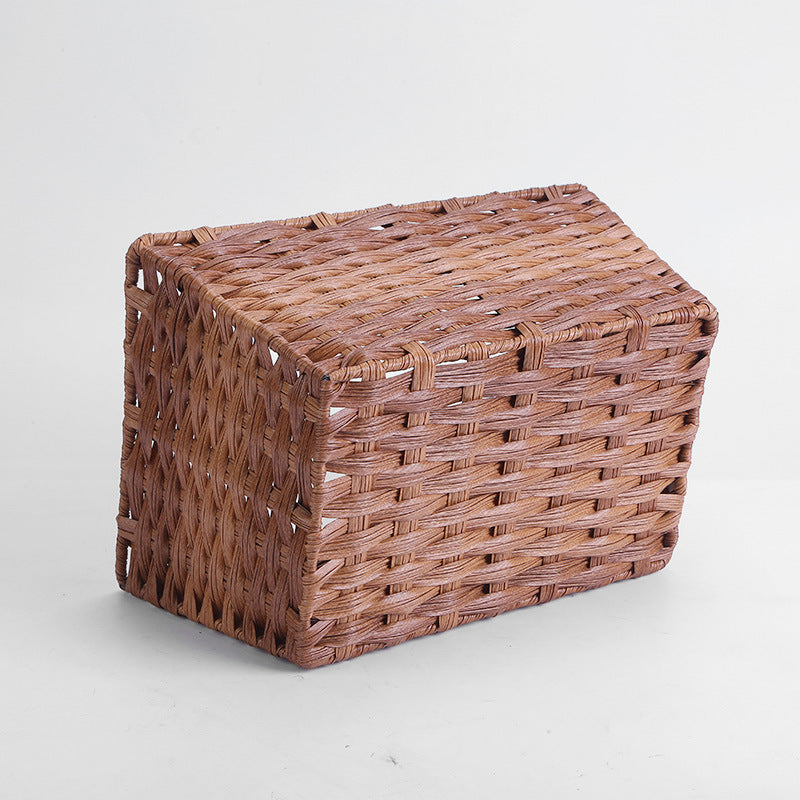 Women's Rectangular Storage Basket with Woven Structure Bowlift
