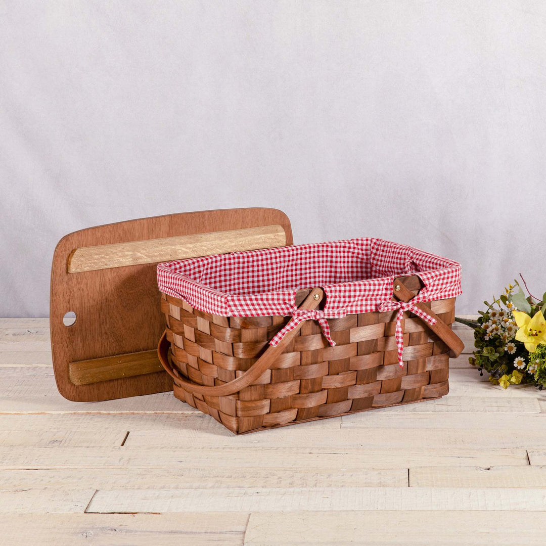 Women's basket with beautiful checked fabric lining Bowlift