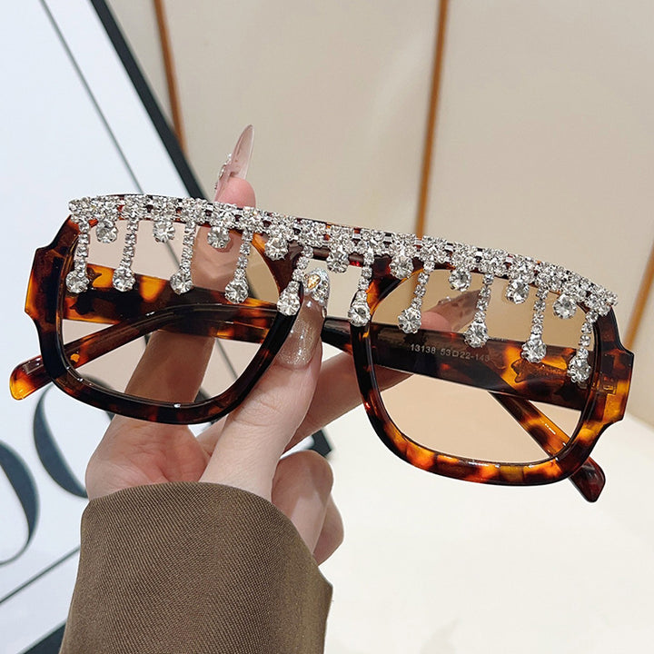 Glamorous Crystal-Embellished Sunglasses Bowlift