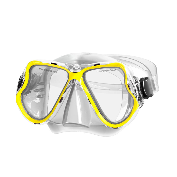 Diving mask with wide field of vision and impact-resistant design Bowlift