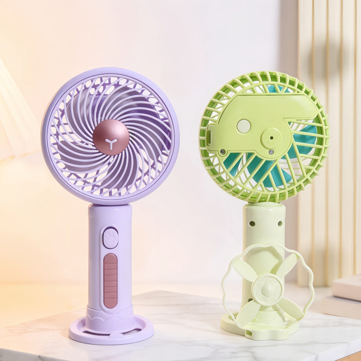 Ladies Portable Mini Handheld Fan with Flexible Tilt Adjustment Bowlift