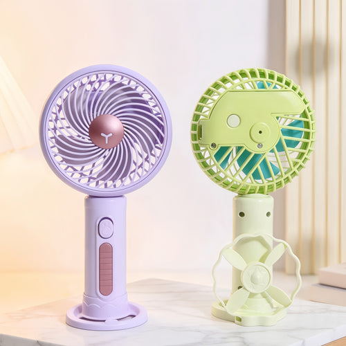 Ladies Portable Mini Handheld Fan with Flexible Tilt Adjustment Bowlift