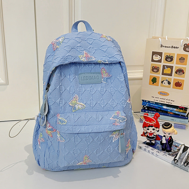 Quilted Butterfly Pattern Backpack