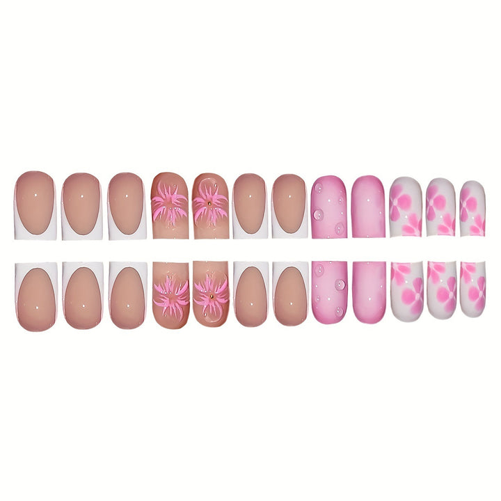 Artistic Floral Nail Art Extensions Bowlift