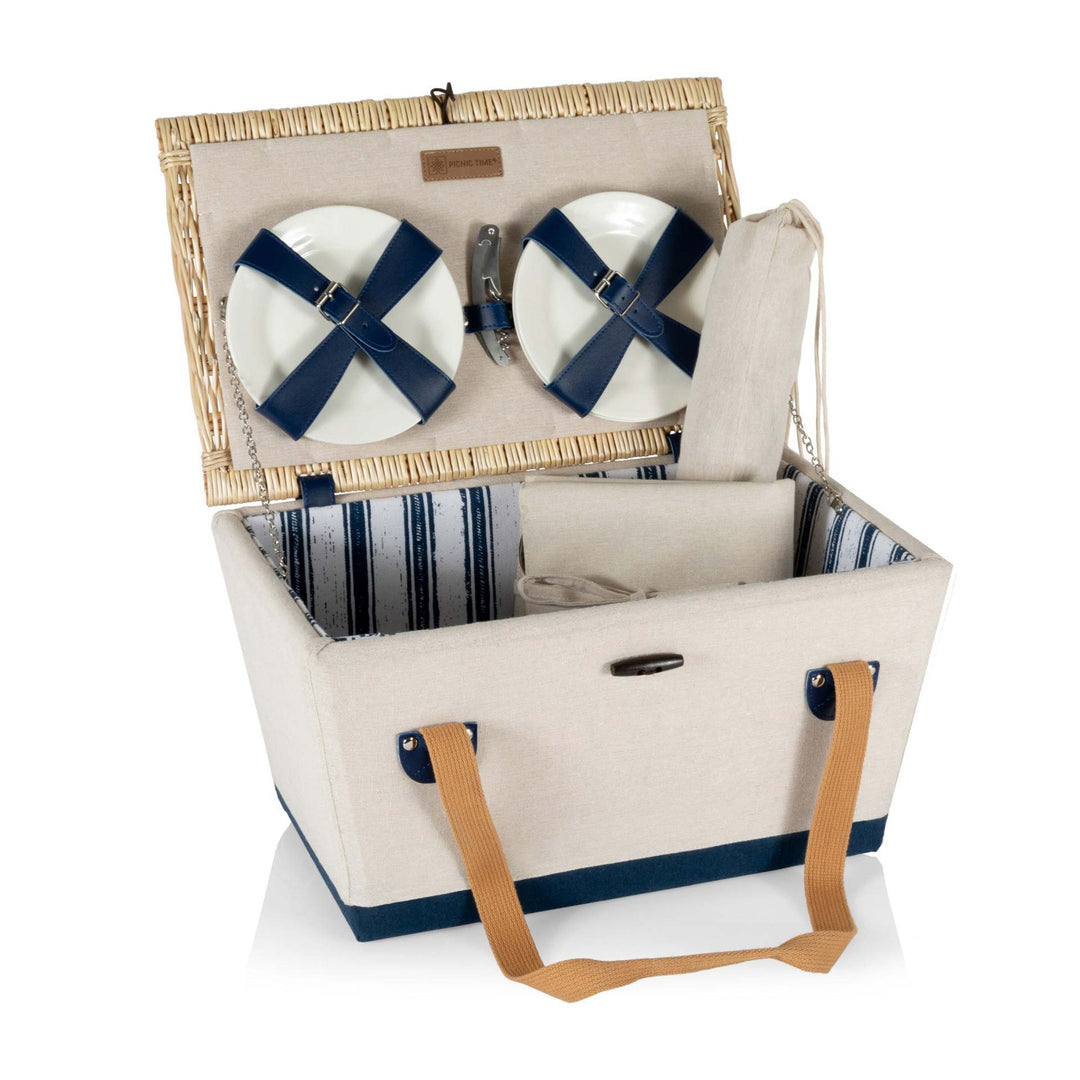 Ladies picnic basket with integrated crockery set and insulated inner pocket Bowlift