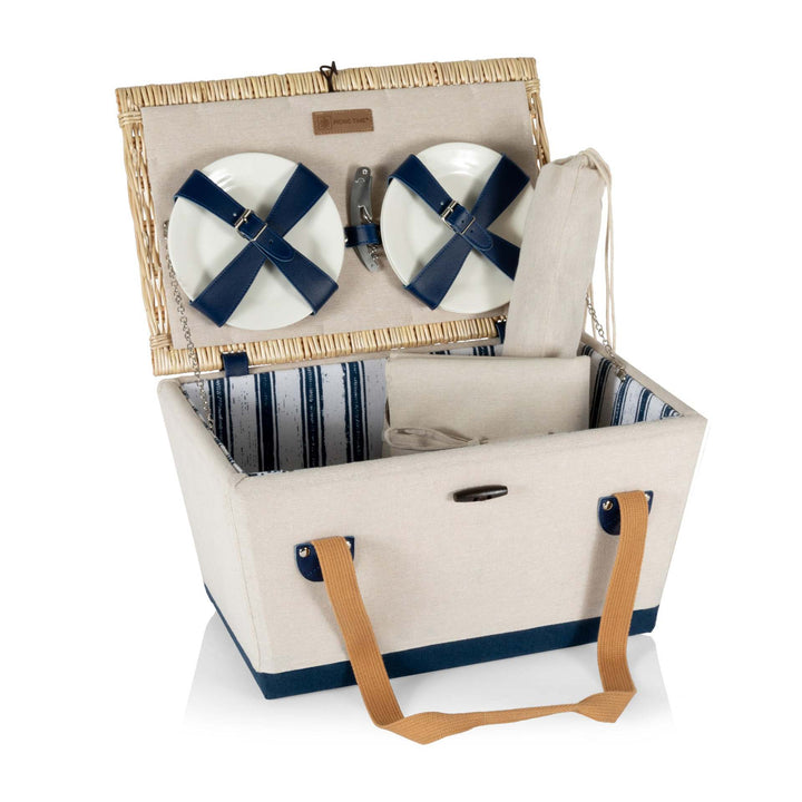 Ladies picnic basket with integrated crockery set and insulated inner pocket Bowlift