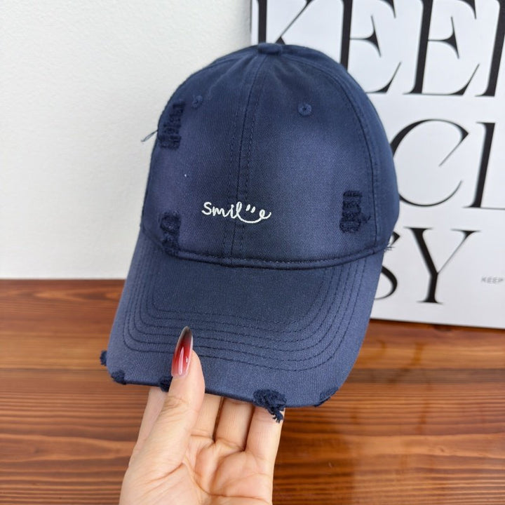 Women's Distressed Cotton Baseball Cap Bowlift 1784270843