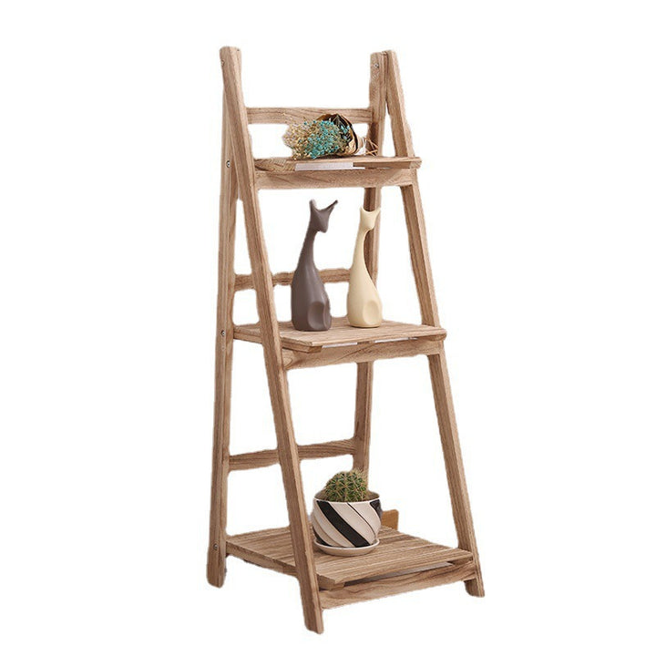 Multi-Tiered Wooden Ladder Shelf Bowlift