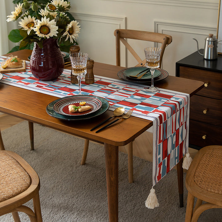 Decorative Letter Print Table Runner
