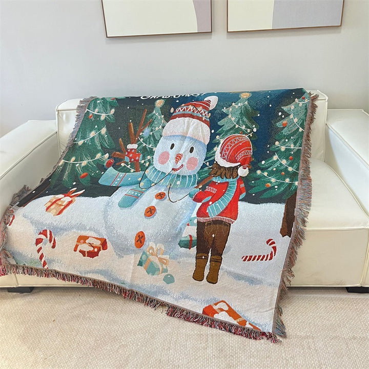 Cozy Holiday-Themed Tapestry Blanket