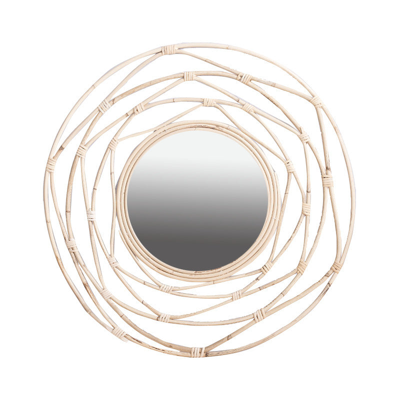 More Elegant Round Wall Mirror Made of Natural Rattan Bowlift
