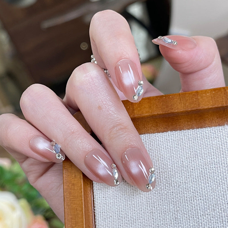 Elegant Rhinestone Embellished Nail Art Bowlift