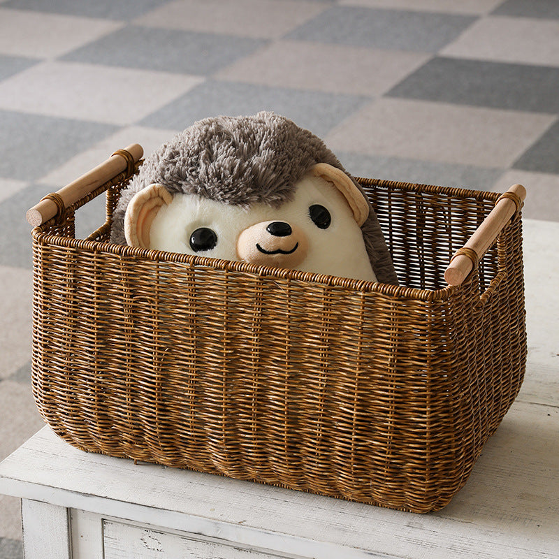 Large Handwoven Storage Basket with Ergonomic Handles Bowlift