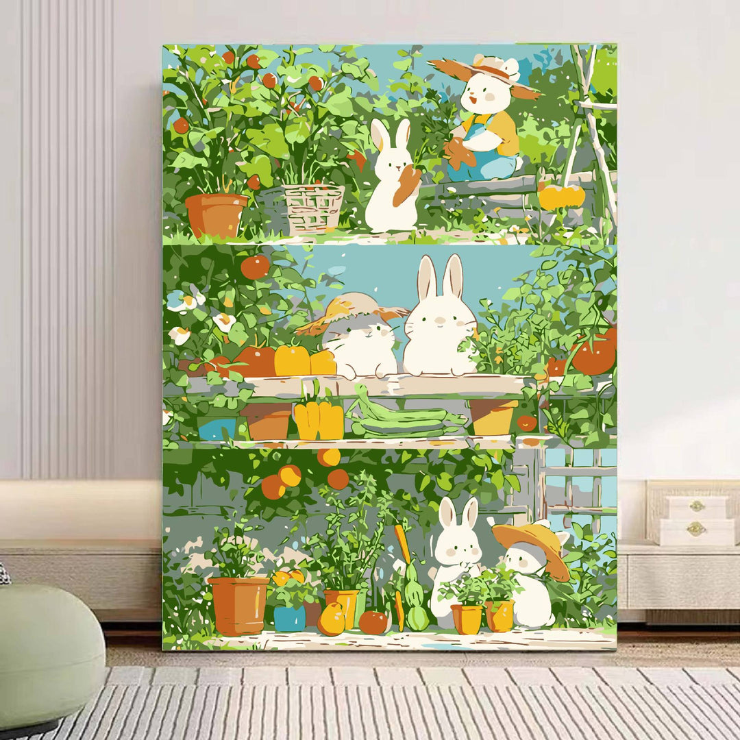 Playful Panda Illustration Canvas Art Bowlift