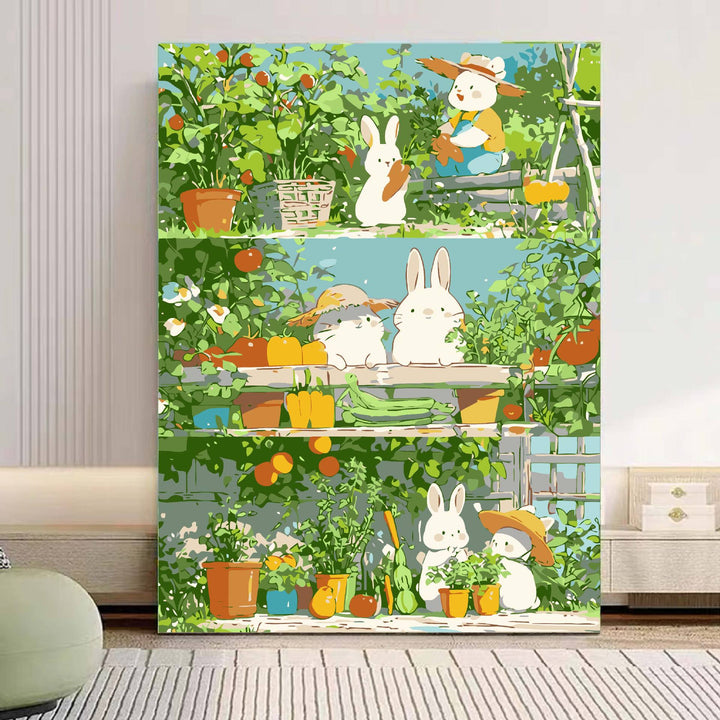 Playful Panda Illustration Canvas Art Bowlift