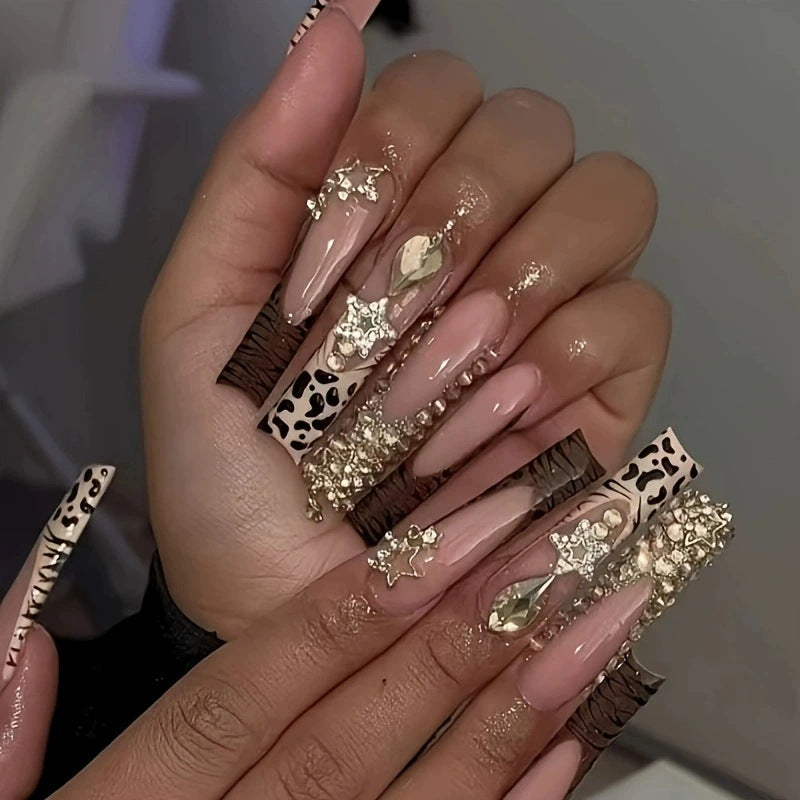 Decorative Long Press-On Nail Extensions Bowlift
