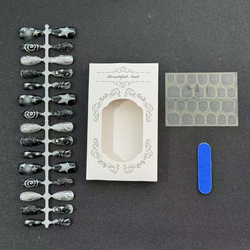 Artistic Black Nail Tips Set Bowlift