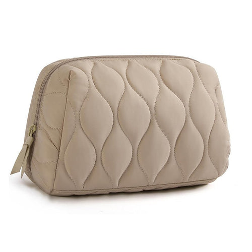 Cosmetic organizer bag with luxurious wave pattern Bowlift